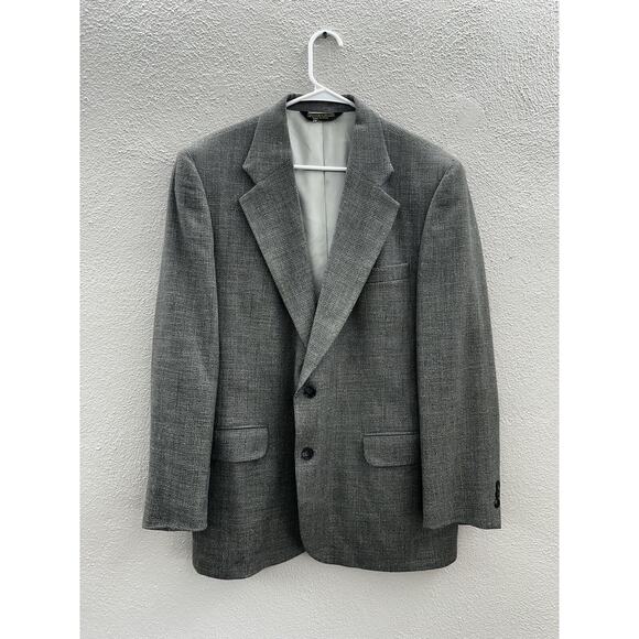 Executive Collection Mens Blazer Size 40R Gray Wool Silk Blend Sports Coat - Picture 1 of 11